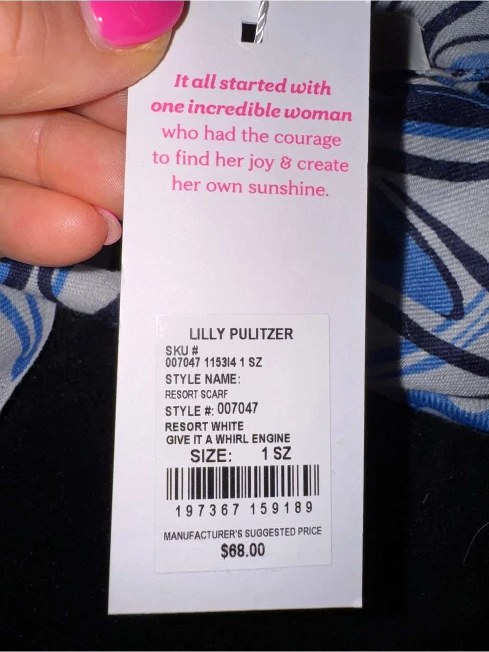 Lilly Pulitzer Blue & White Resort Scarf